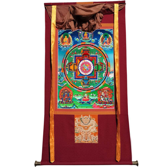 Mandala of Medicine Buddha - Tibetan thangka painting, view 7