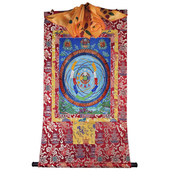 Mandala of Celestial Movements - Tibetan thangka painting, detailed view
