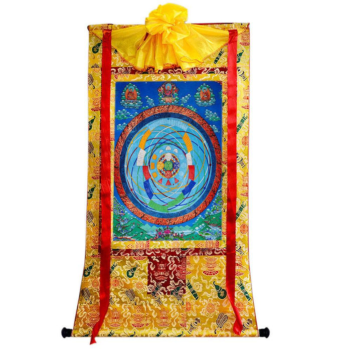 Mandala of Celestial Movements - Tibetan thangka painting, close-up detail