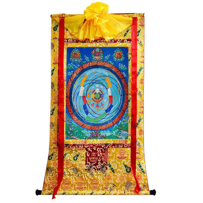Mandala of Celestial Movements - Tibetan thangka painting, close-up detail