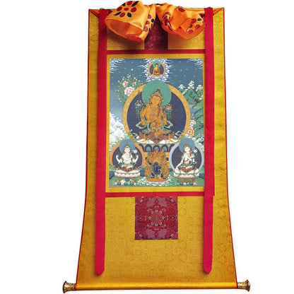 Manjushri Chenrezig Vajrapani - Tibetan thangka painting, view 6
