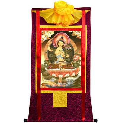 Manjusri - Tibetan thangka painting, view 5