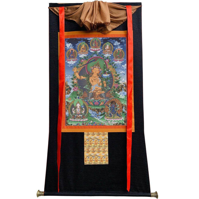 Manjusri - Tibetan thangka painting, view 8
