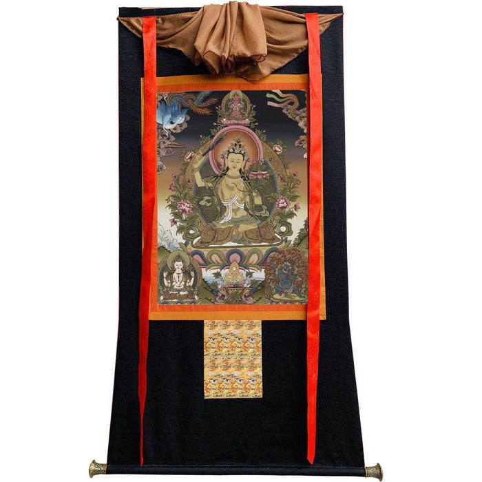 Manjusri - Tibetan thangka painting, view 8