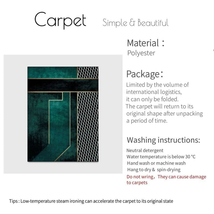 Modern Nordic Geometric Turquoise Rug-TopOnlineBargains.Com