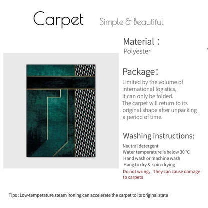 Modern Nordic Geometric Turquoise Rug-TopOnlineBargains.Com