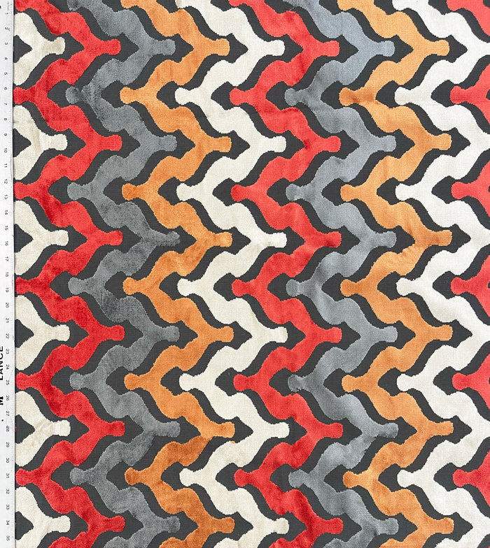 MONROE - CHEVRON PATTEN CUT VELVET UPHOLSTERY FABRIC BY THE YARD