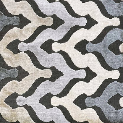 MONROE - CHEVRON PATTEN CUT VELVET UPHOLSTERY FABRIC BY THE YARD