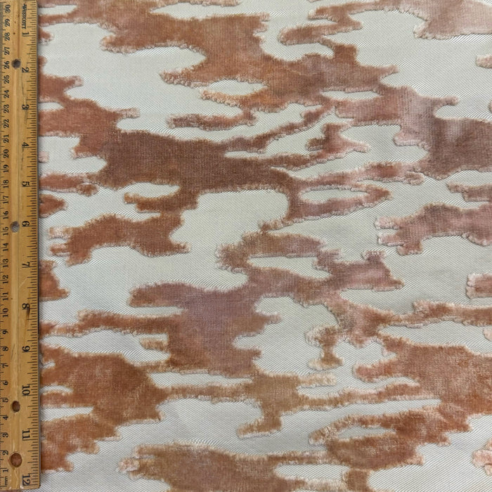 MONTEGO - PRINTED RAYON CUT VELVET JACQUARD DESIGN UPHOLSTERY FABRIC BY THE YARD