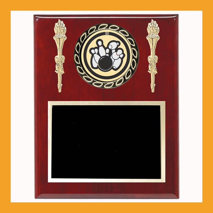 Mylar Wreath Subject Mounts With Torches For Rosewood Piano Finish Plaque