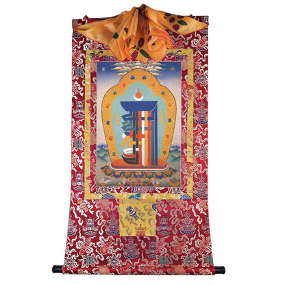 The design of Gathering Ten Powerful Elements - Tibetan thangka painting, detailed view