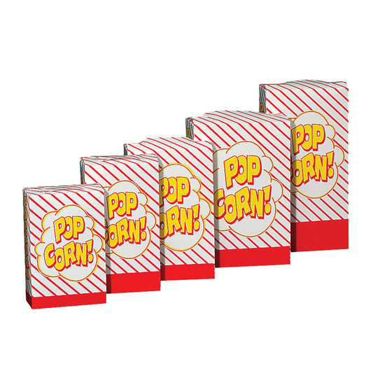 diagonal red striped popcorn box