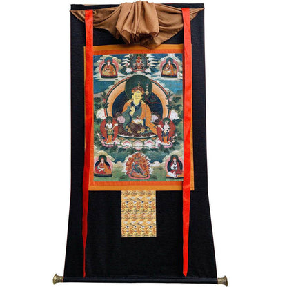 Padmasambhava - Guru Rinpoche - 17th Century Version - Tibetan thangka painting, view 8