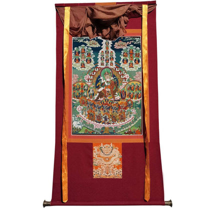Padmasambhava - Guru Rinpoche Refuge Tree - Tibetan thangka painting, view 7