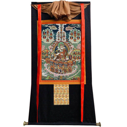 Padmasambhava - Guru Rinpoche Refuge Tree - Tibetan thangka painting, view 8