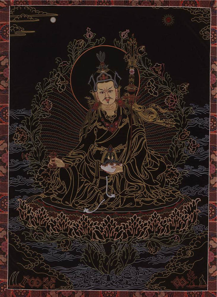 Padmasambhava - Guru Rinpoche - Tibetan thangka painting, front view