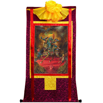Palden Lhamo / Magzor Gyalmo / Shri Devi - Tibetan thangka painting, view 5