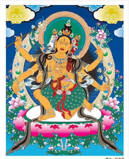 Mind-Parnashavari - Tibetan thangka painting, front view