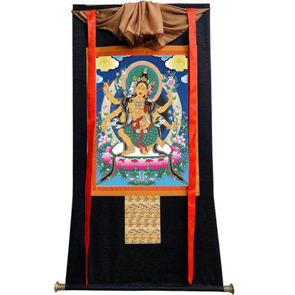 Mind-Parnashavari - Tibetan thangka painting, view 8