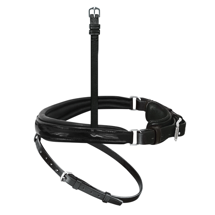 Passier anatomically formed caveson special with patent leather trim and flash strap