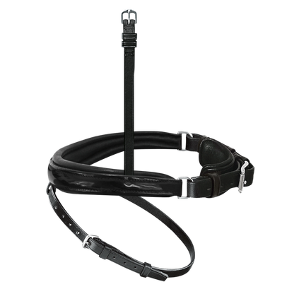 Passier anatomically formed caveson special with patent leather trim and flash strap