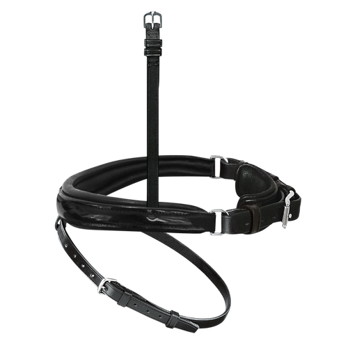 Passier anatomically formed caveson special with patent leather trim and flash strap