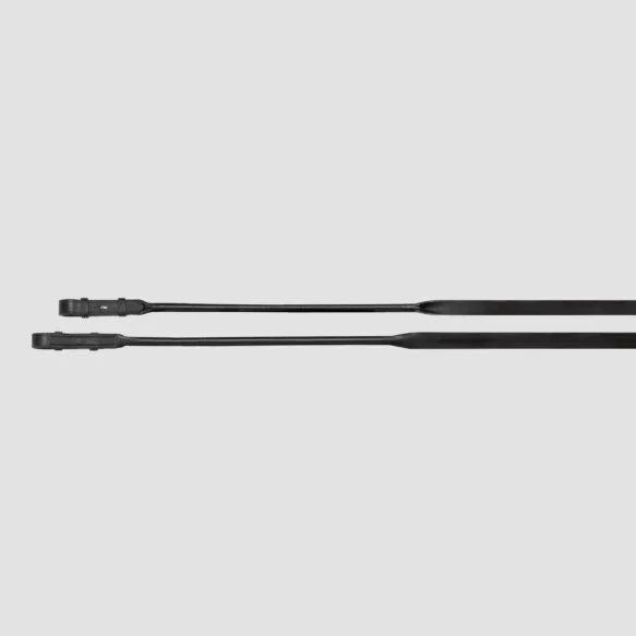 Passier leather double bridle reins with round fronts with hook studs
