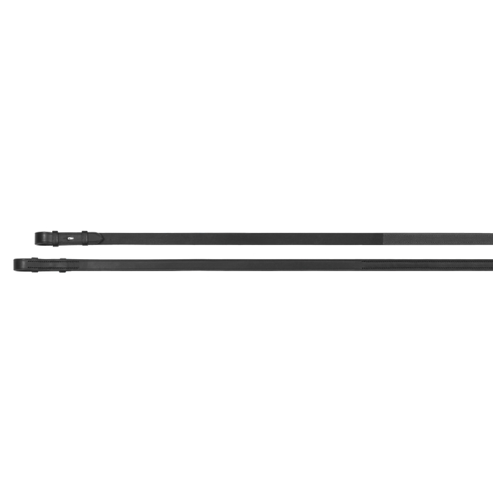 Passier leather reins with one side rubber with hook studs