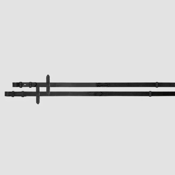 Passier web bridle reins with leather hand grips and stops with hook studs