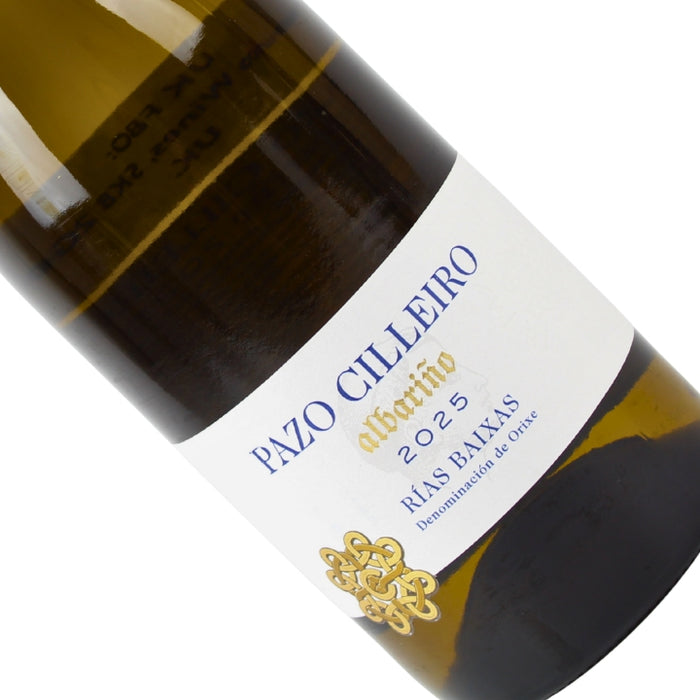 Pazo Cilleiro Albarino White Wine bottle with 'Pazo Cilleiro' label on a white background