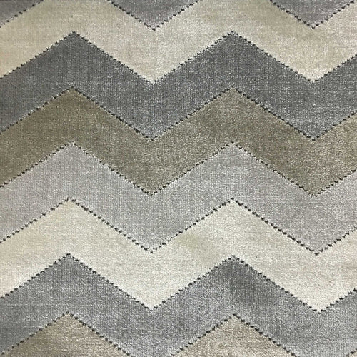 Longwood - Bold Chevron Pattern Cut Velvet Upholster Fabric by the Yard - Available in 10 Colors - Driftwood - Top Fabric - 1