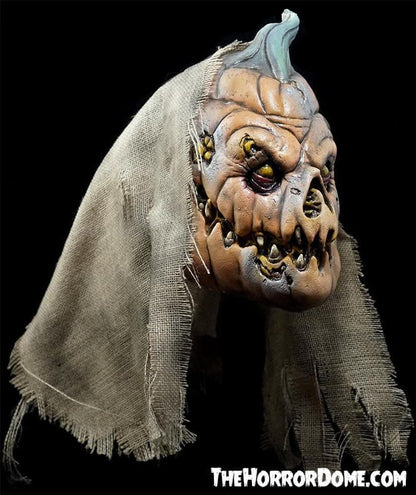 Pumpkin Rot Mask Side View - Unearthly Gourd with Rotted Features