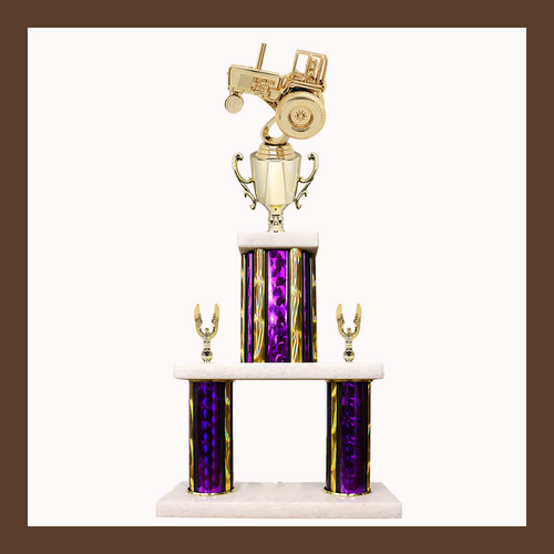 Racing Marble Mini Two Poster Trophy With Cup