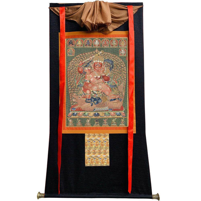 Rakta Yamari - 13th Century Old Version - Tibetan thangka painting, view 8