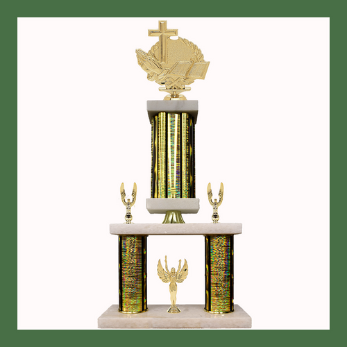 Religion Marble Mini Two Poster Pedestal Trophy