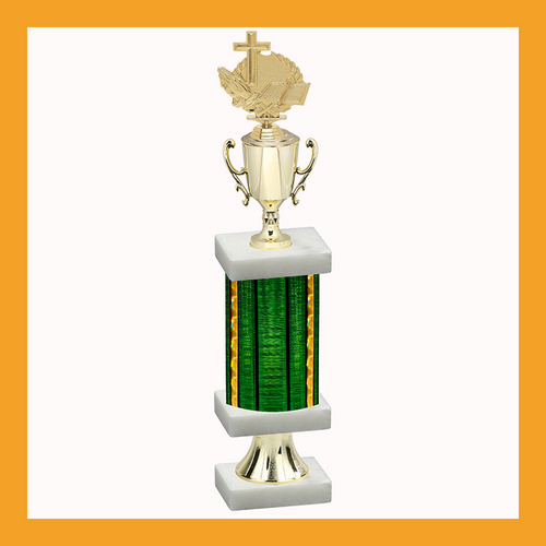 Religious Column Pedestal Trophy With Cup
