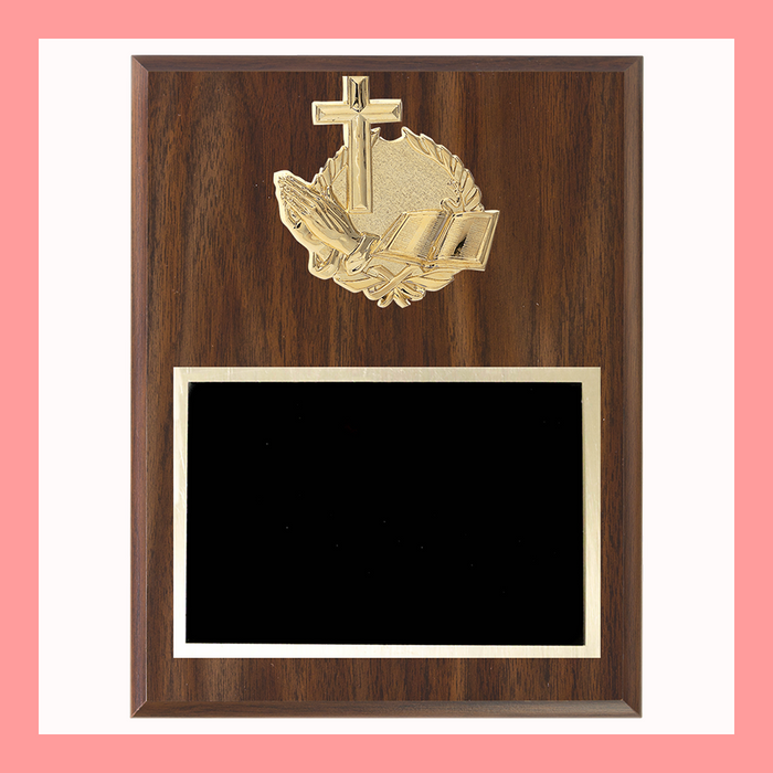 Religious Subject Theme Mounts For Walnut Finish Plaques