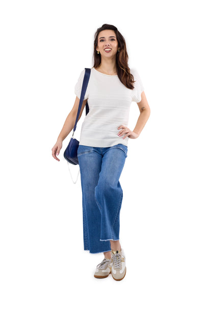 Women's Ribbed Short Sleeve Sweater