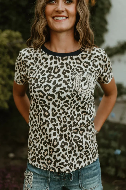 Rodeo quincy lucky lizzy leopard tee