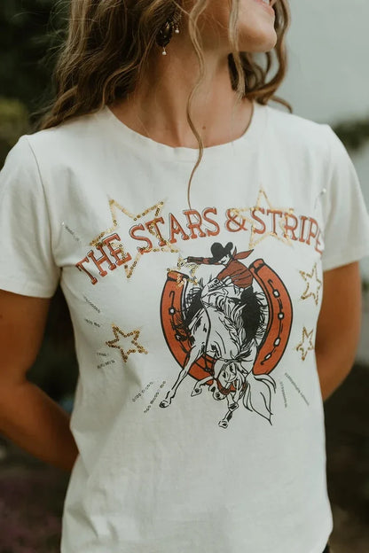 Rodeo quincy stars and stripes tee
