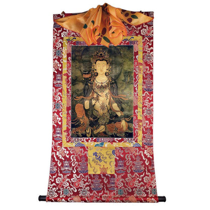 Samantabhadra - 17th Century - Tibetan thangka painting, detailed view