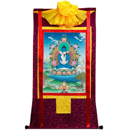Samantabhadra in Yab Yum - Tibetan thangka painting, view 5