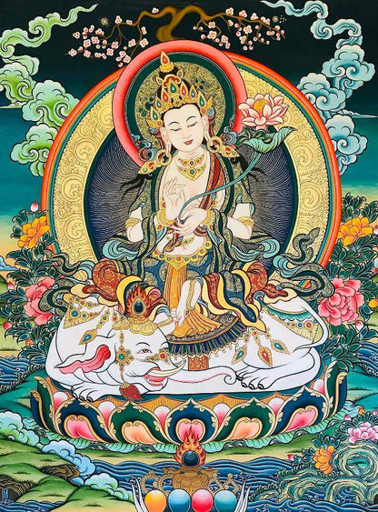 Samantabhadra Thangka - Tibetan thangka painting, front view
