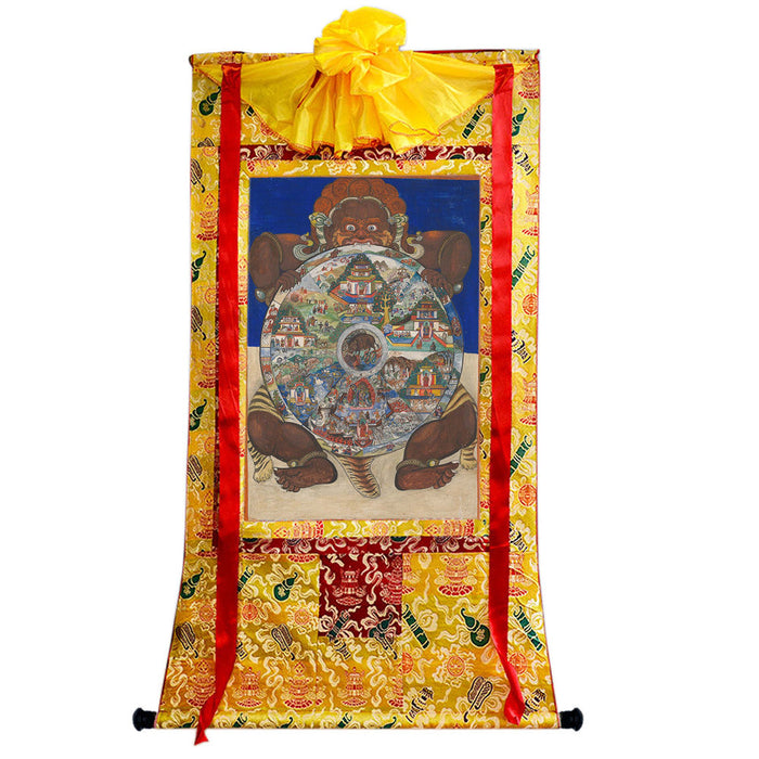 2772-唐卡-HBMT-077六道轮回-300dpi - Tibetan thangka painting, close-up detail