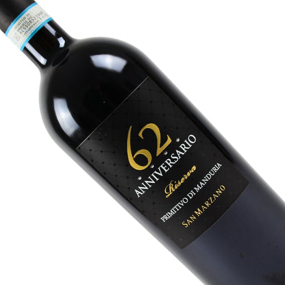 San Marzano, Primitivo di Manduria Riserva 62 Anniversario  2019 close up