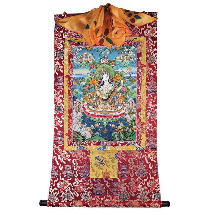 Saraswati Image - Tibetan thangka painting, view 7