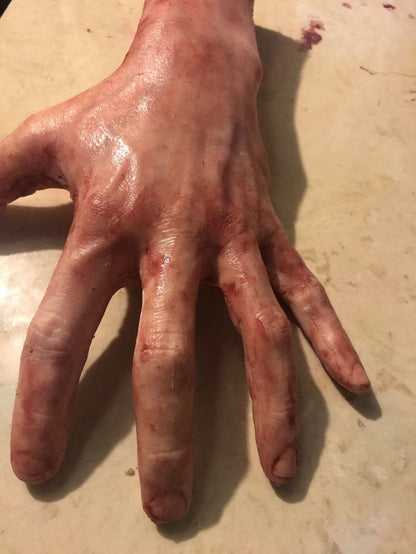 "Severed Left Male Hand - Silicone" Human Body Part Halloween Prop