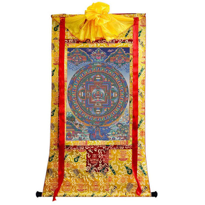 Shakyamuni Mandala Thangka - Tibetan thangka painting, close-up detail