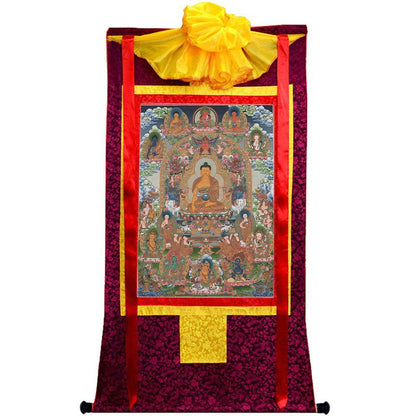 Shakyamuni - Tibetan thangka painting, view 5