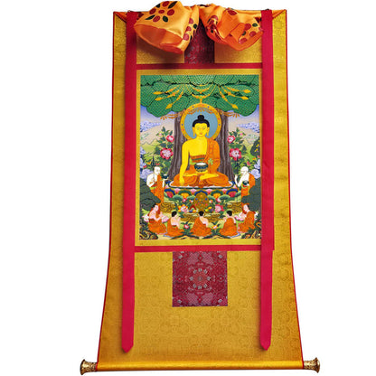 Shakyamuni - Tibetan thangka painting, view 6